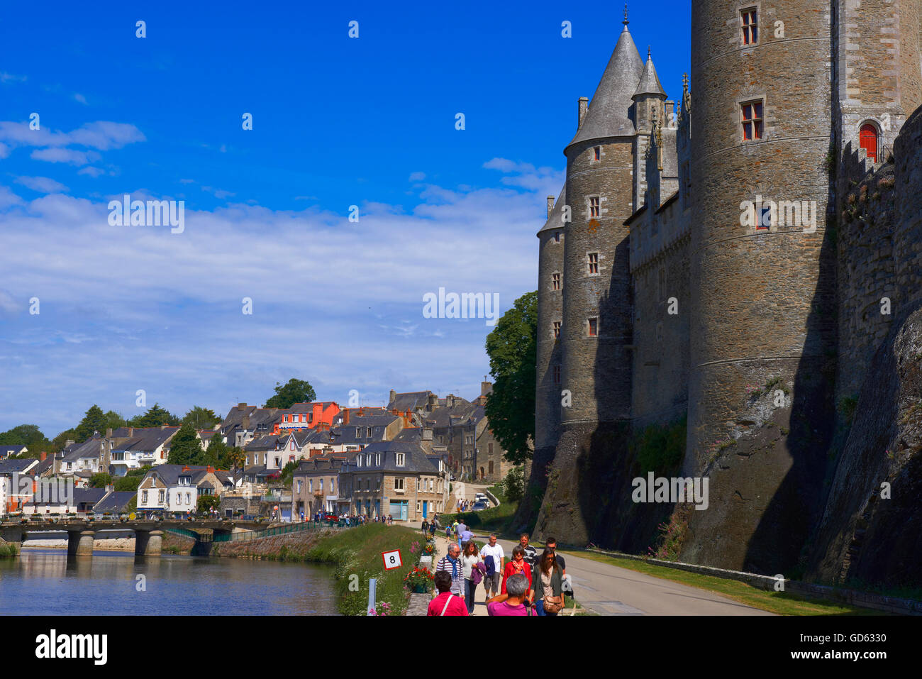 Josselin, Brittany, Josselin Castle, Morbihan, Canal between Nantes and