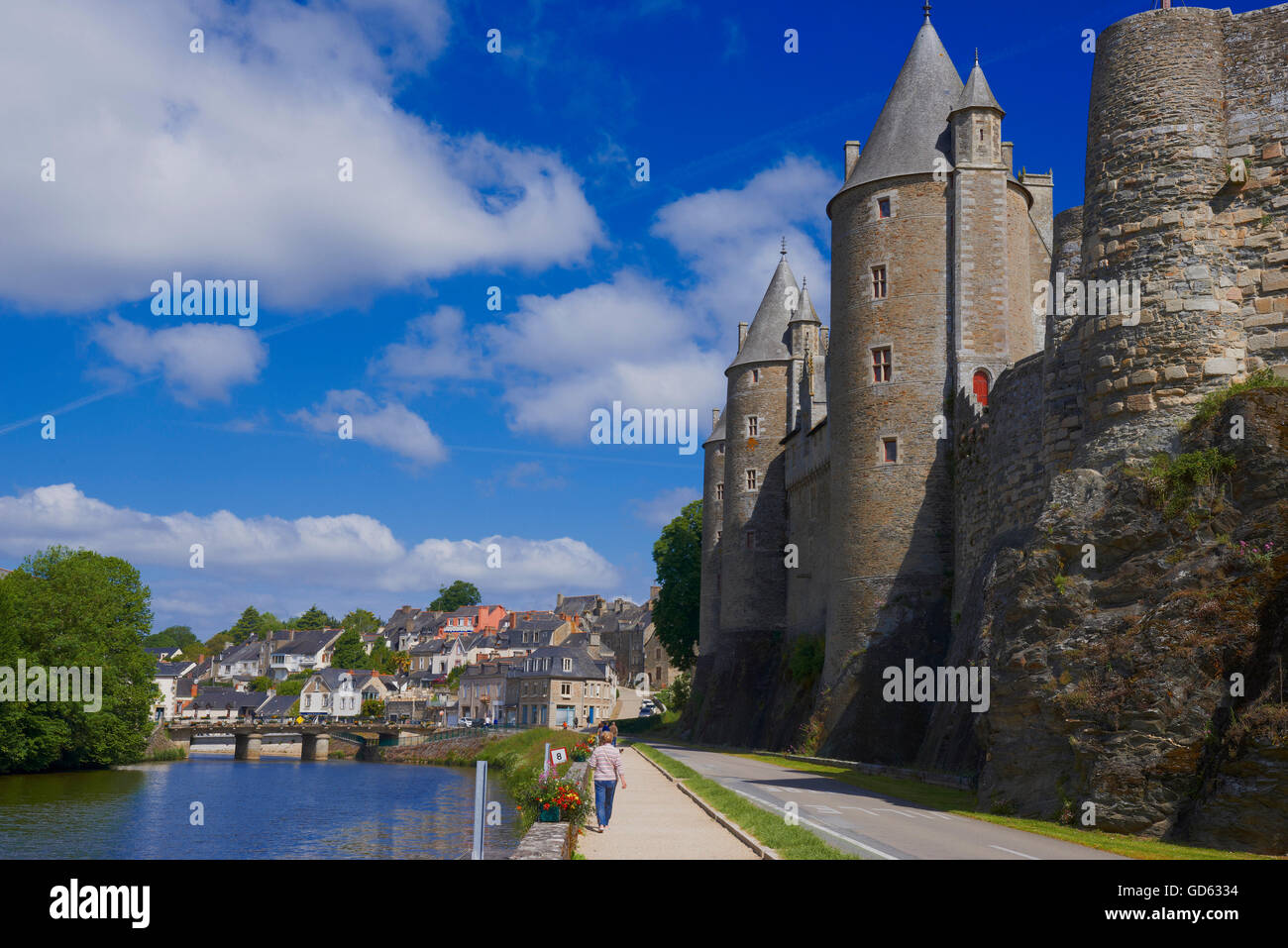 Josselin, Brittany, Josselin Castle, Morbihan, Canal between Nantes and