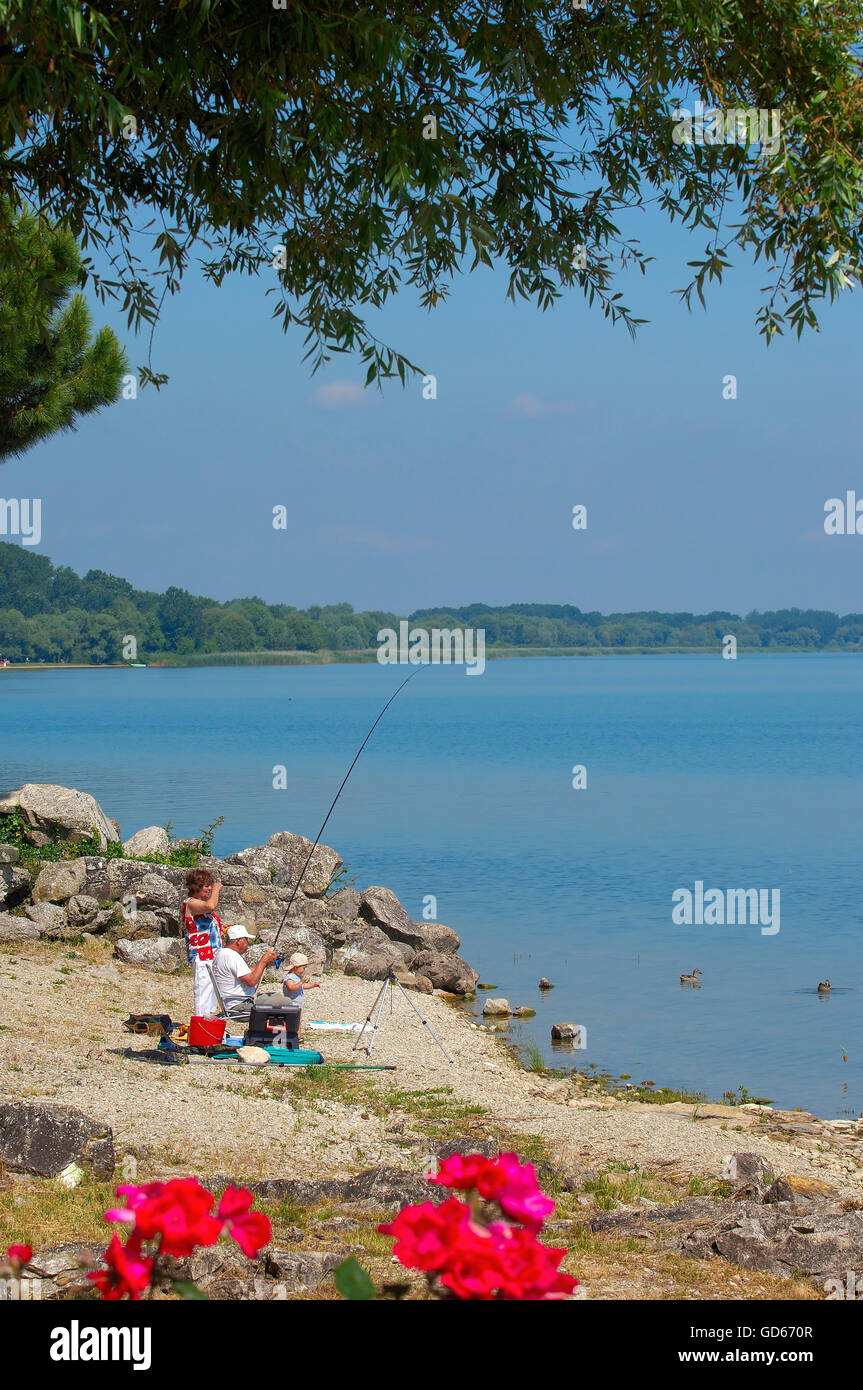 Castiglione del Lago, fisherman, lago trasimeno, Lake Trasimeno, Perugia Province, umbria, italy, Stock Photo