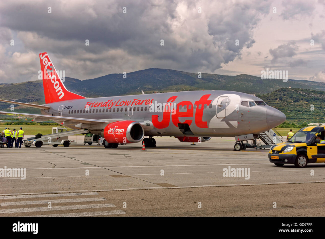 Jet2 Aircraft at Split Airport, Croatia. Stock Photo
