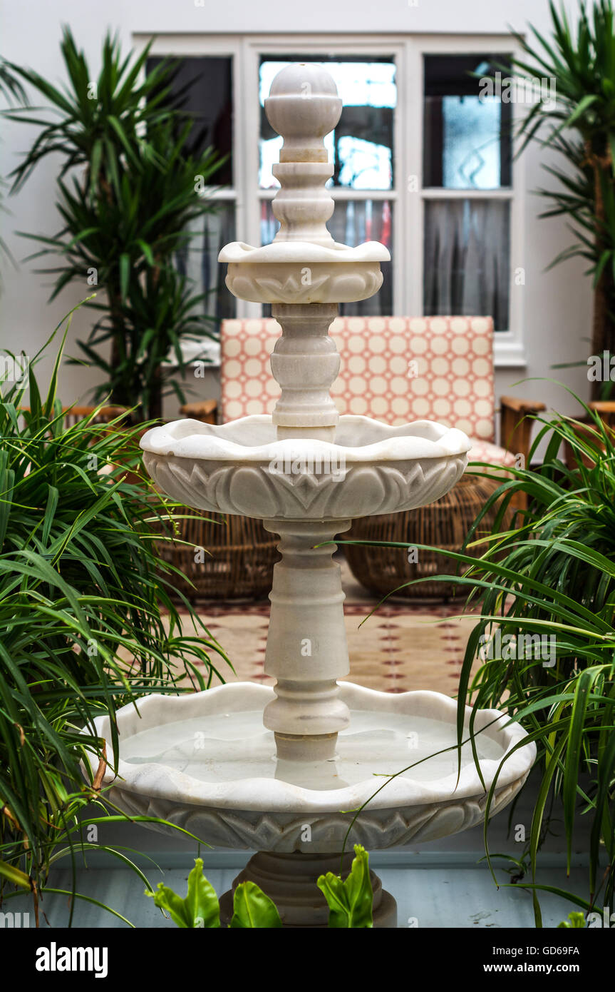 Marble fountain interior design Stock Photo Alamy