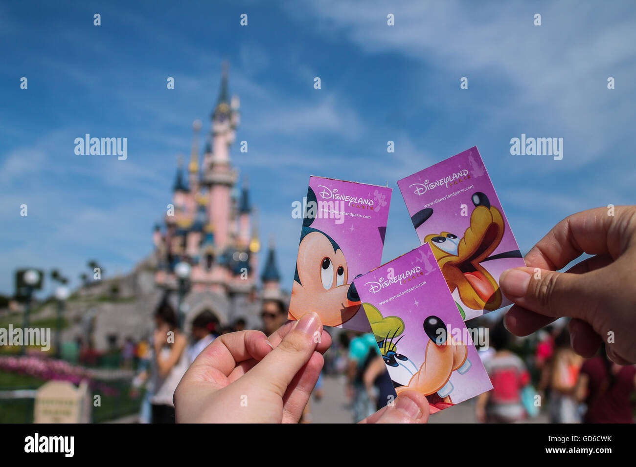 Family Tickets at Disneyland Paris Stock Photo