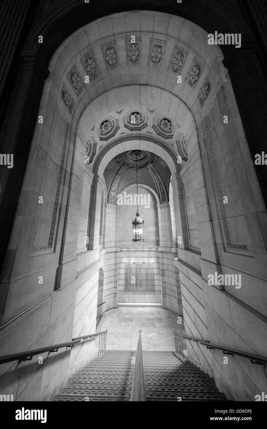 The New York Public Library (NYPL) is a public library system in New York City. Stock Photo