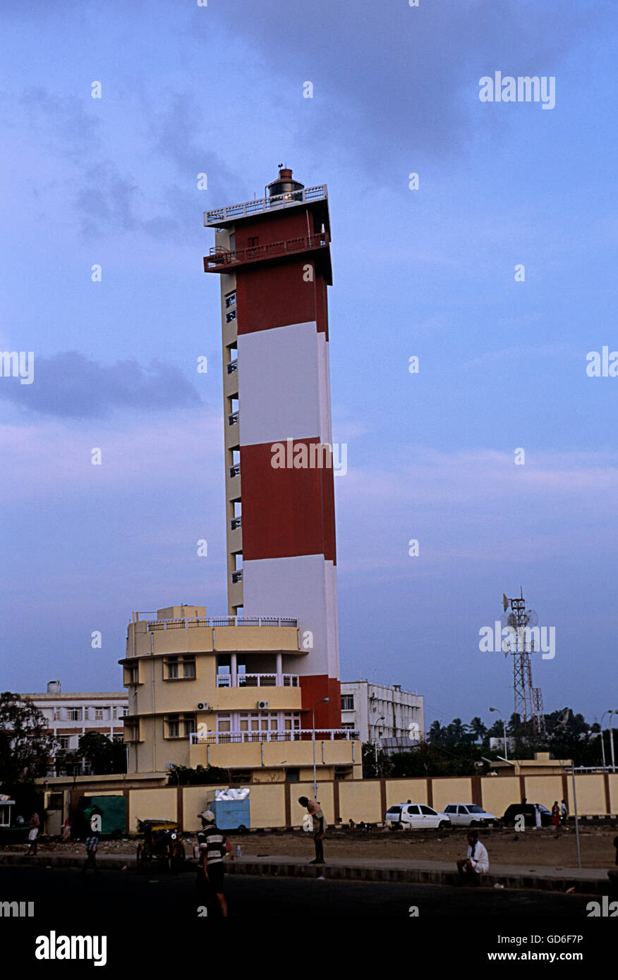 Triangular lighthouse Stock Photo