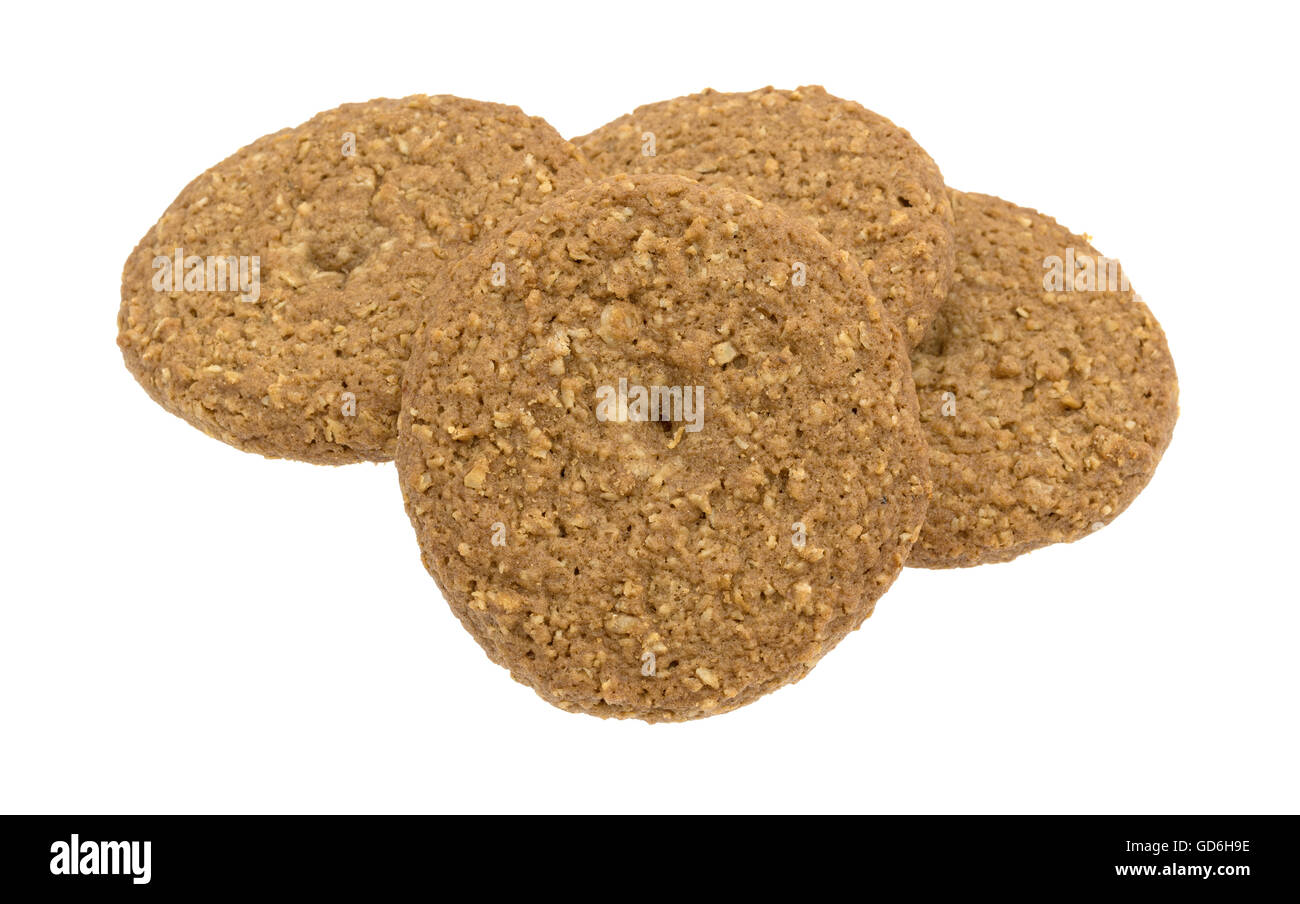 Oatmeal sugar free cookies isolated on a white background. Stock Photo