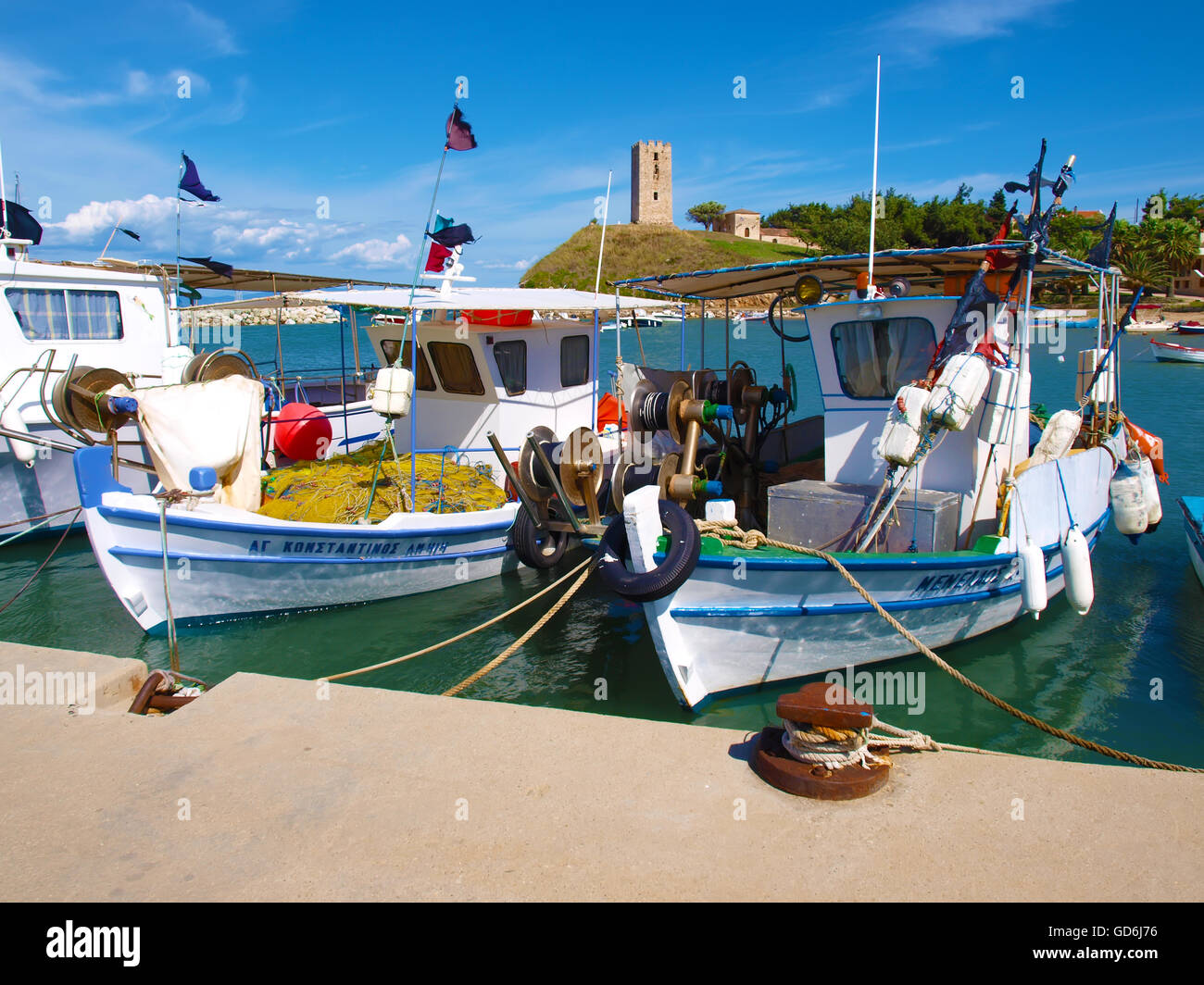 harbor of Nea Fokea Kassandra, Chalkidiki Greece Stock Photo