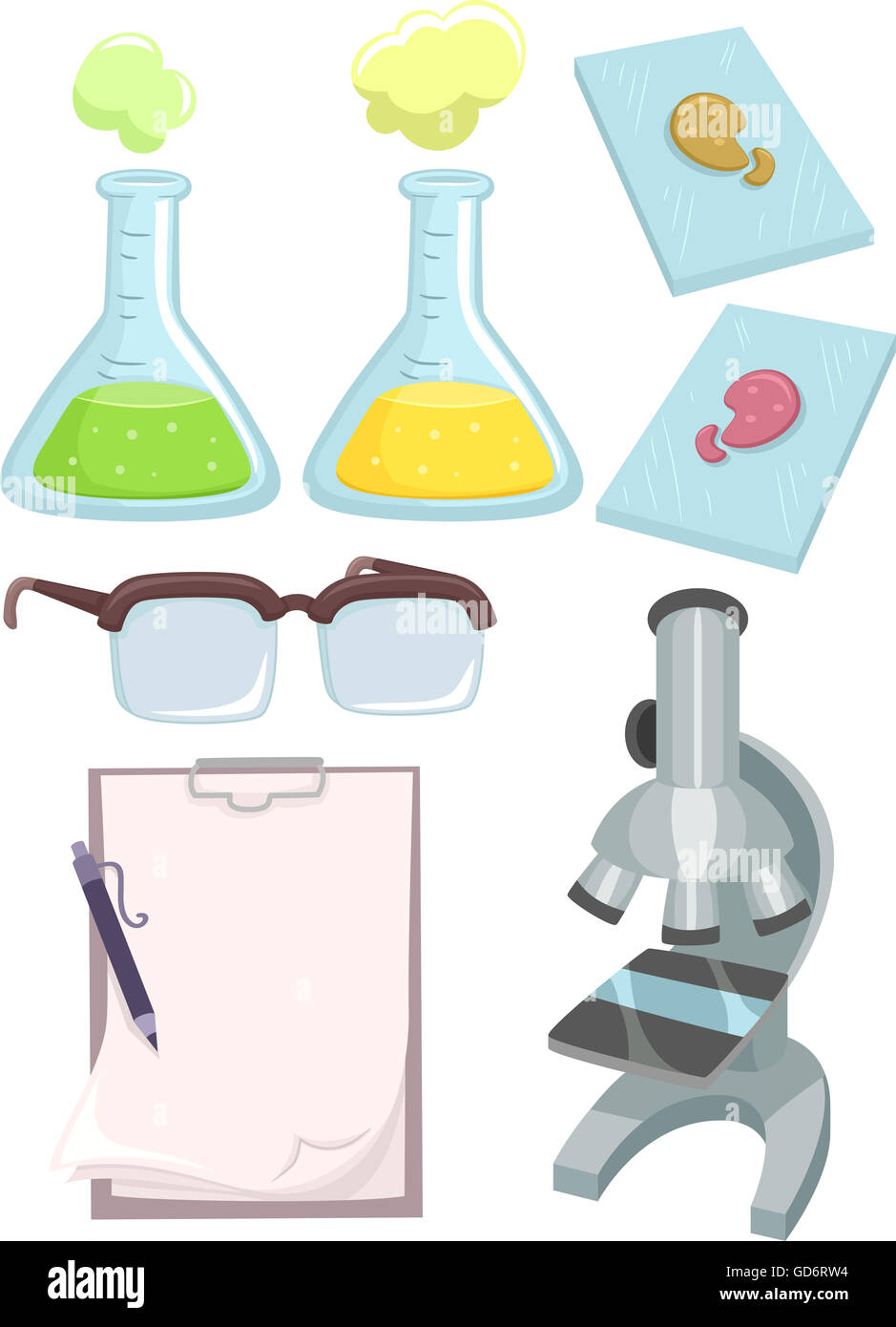 Illustration Featuring Different Science Lab Tools Stock Photo Alamy