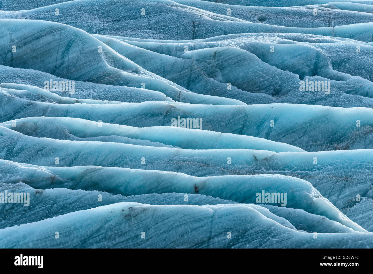 Beautiful ice patterns in the Skaftafellsjokul glacier, Iceland Stock Photo