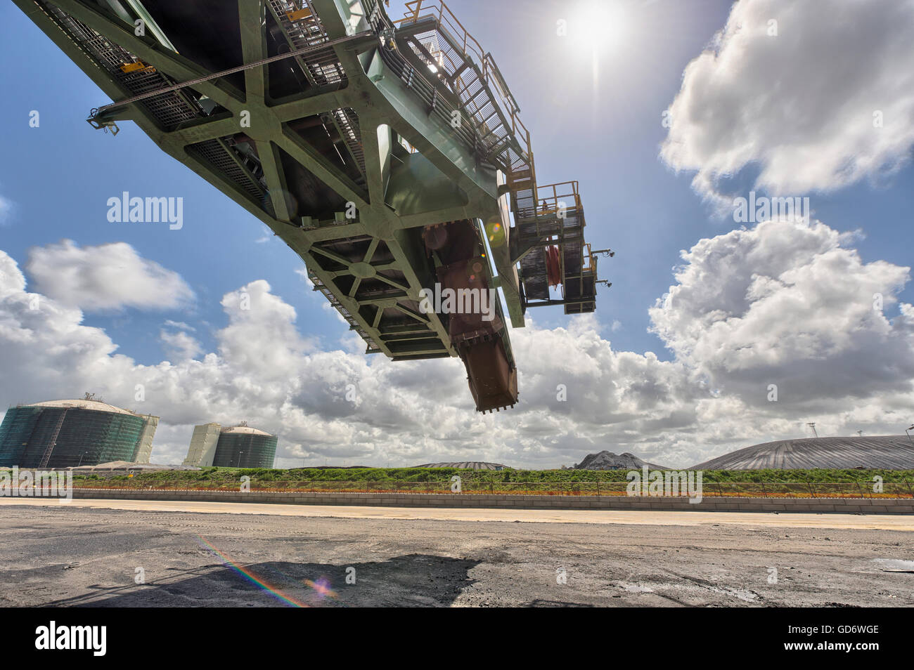 Industrial arm, used for loading and unloading coal and iron-ore. Stock Photo