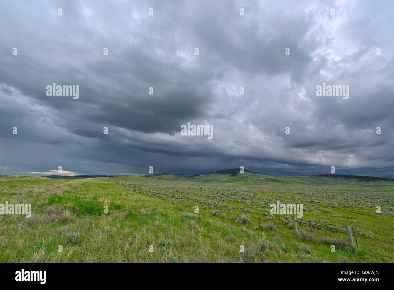 Heavy thunderstorm coming in over the plains, Montana Stock Photo Alamy