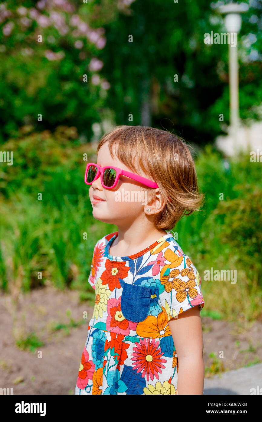 cute baby girl with sunglasses
