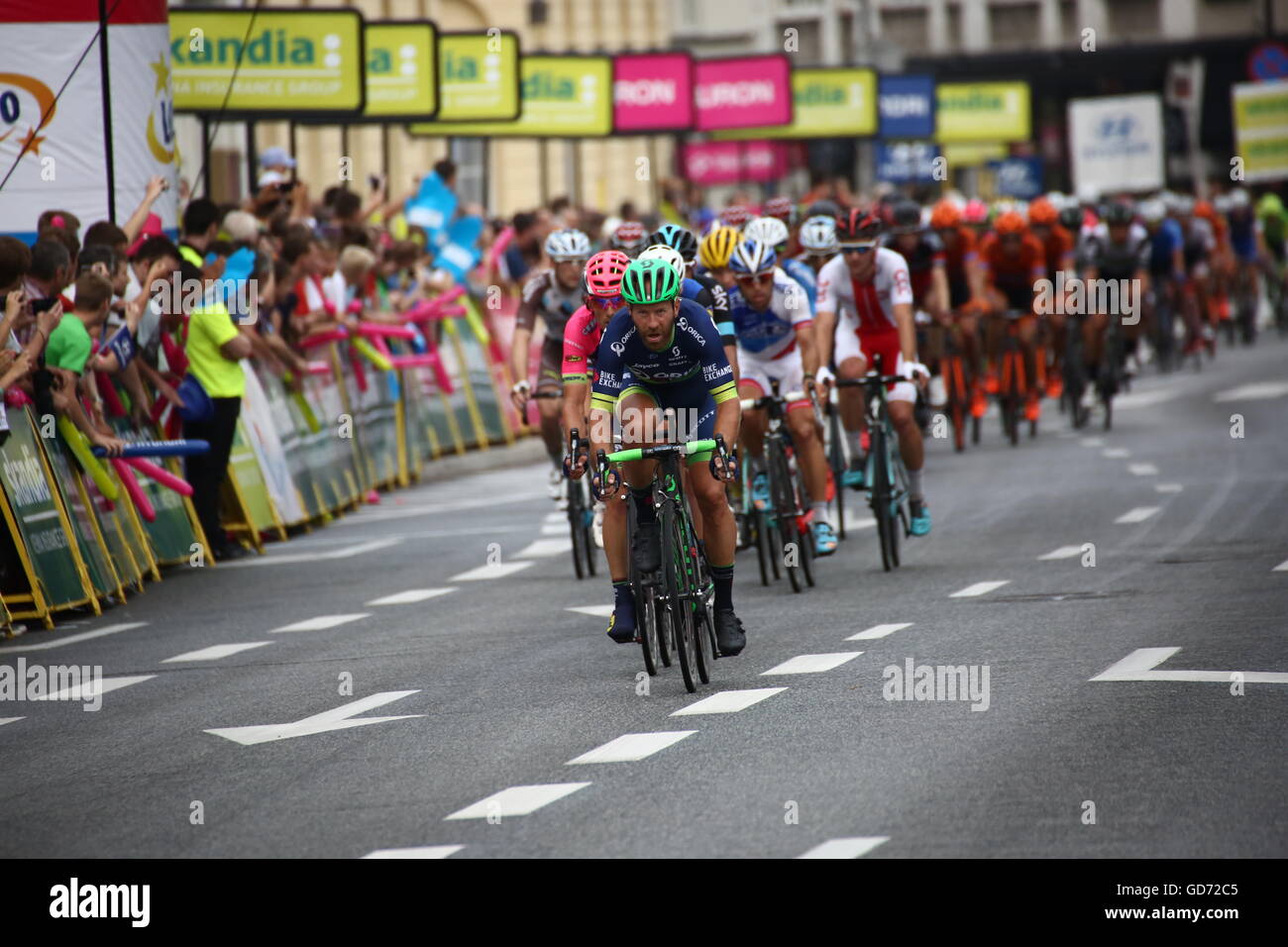 Warsaw, Poland. 12th July, 2016. 73th Tour de Pologne started with 1st stage in Warsaw. © Jakob Ratz/Pacific Press/Alamy Live News Stock Photo