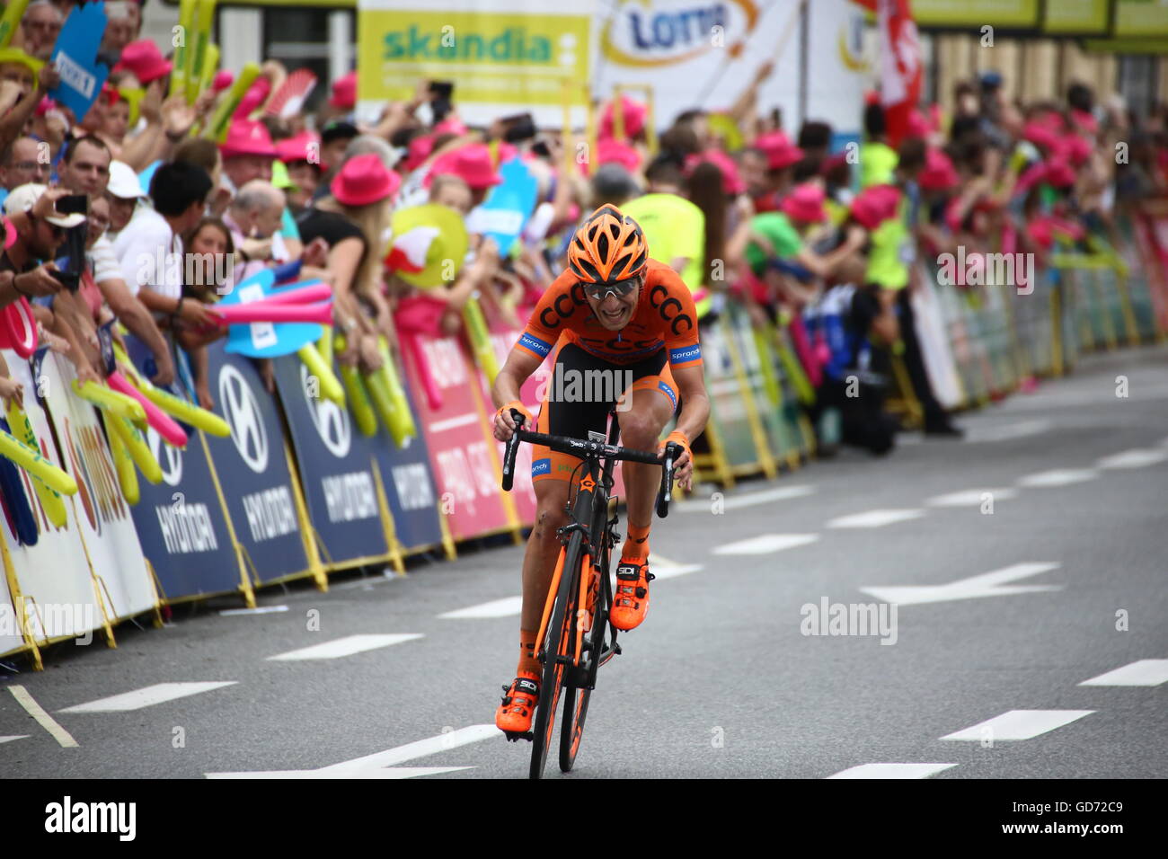 Warsaw, Poland. 12th July, 2016. 73th Tour de Pologne started with 1st stage in Warsaw. © Jakob Ratz/Pacific Press/Alamy Live News Stock Photo