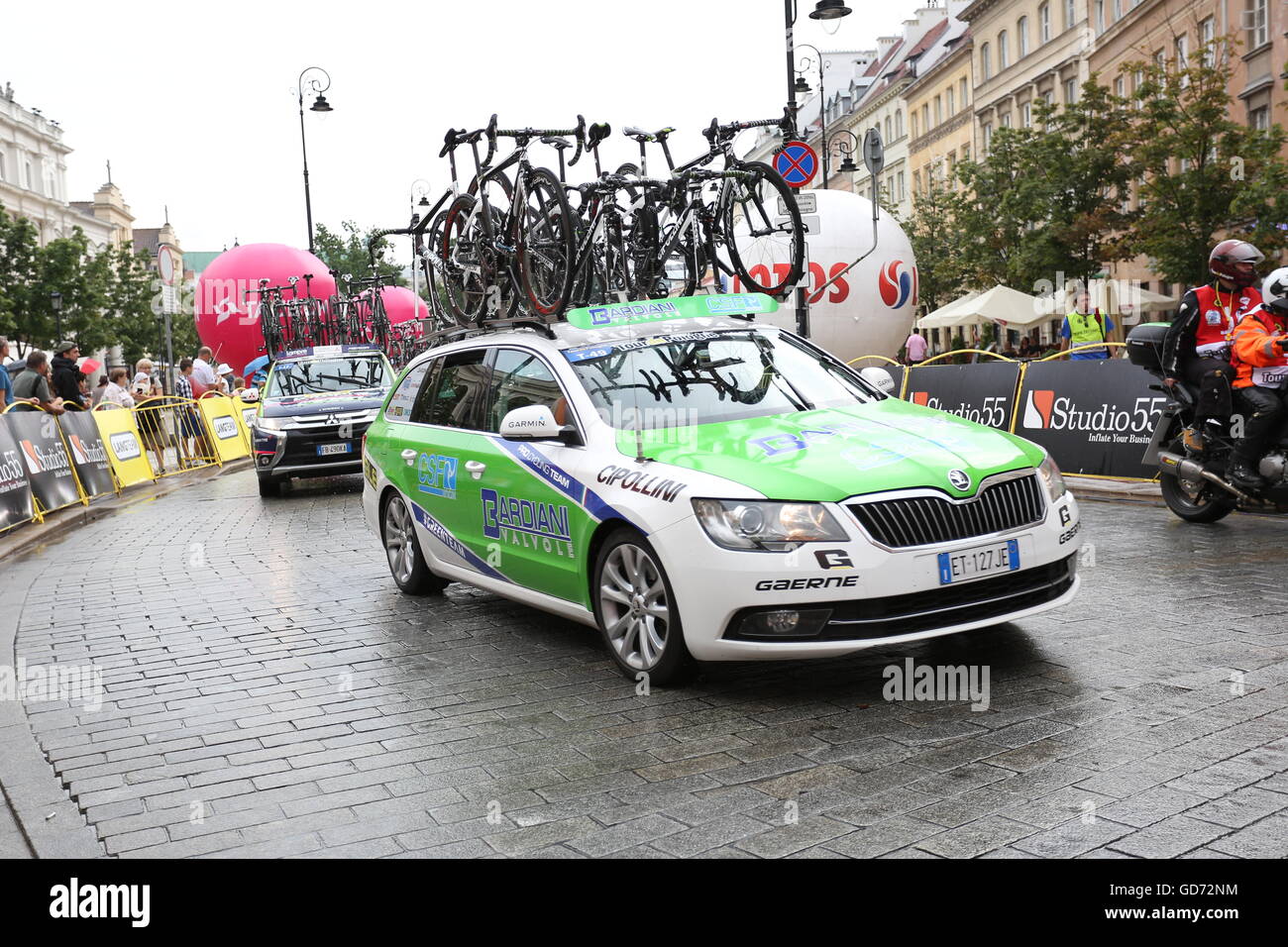 Warsaw, Poland. 12th July, 2016. Stage 1 of the 73th Tour de Pologne started. Davide Martinelli won in 03:01:10 h as best racer in Warsaw. Credit:  Madeleine Lenz/Pacific Press/Alamy Live News Stock Photo