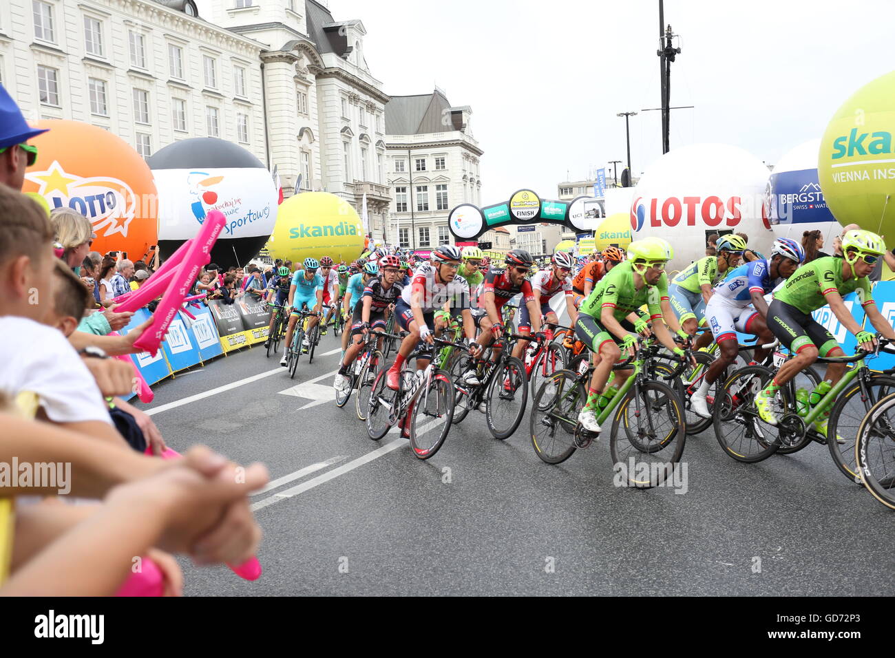 Warsaw, Poland. 12th July, 2016. Stage 1 of the 73th Tour de Pologne started. Davide Martinelli won in 03:01:10 h as best racer in Warsaw. Credit:  Madeleine Lenz/Pacific Press/Alamy Live News Stock Photo
