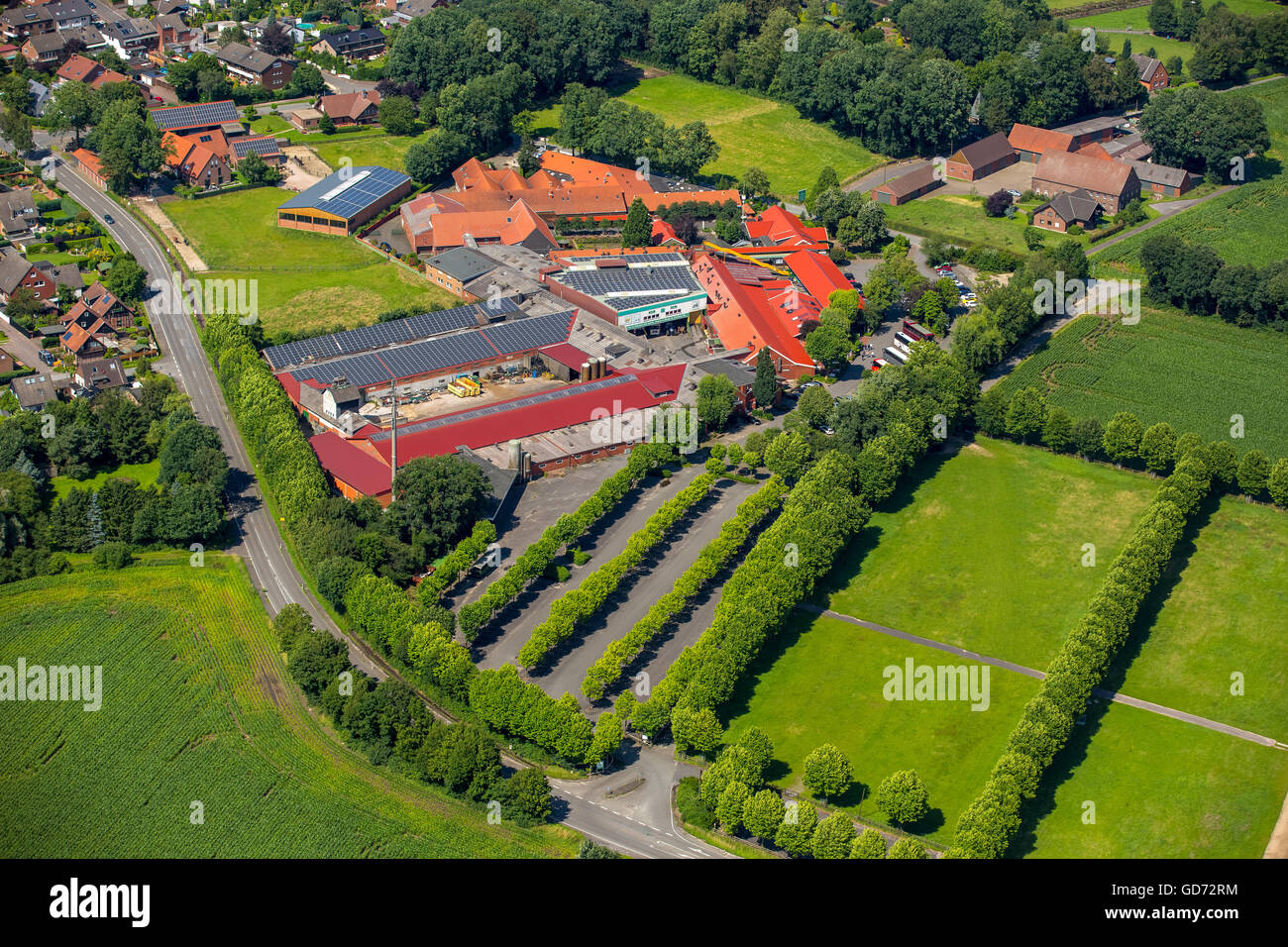 Aerial view, Prickings-yard, contemplation Park farmer Ewald, Sythen, Haltern, Ruhr region, North Rhine Westphalia, Germany, Stock Photo