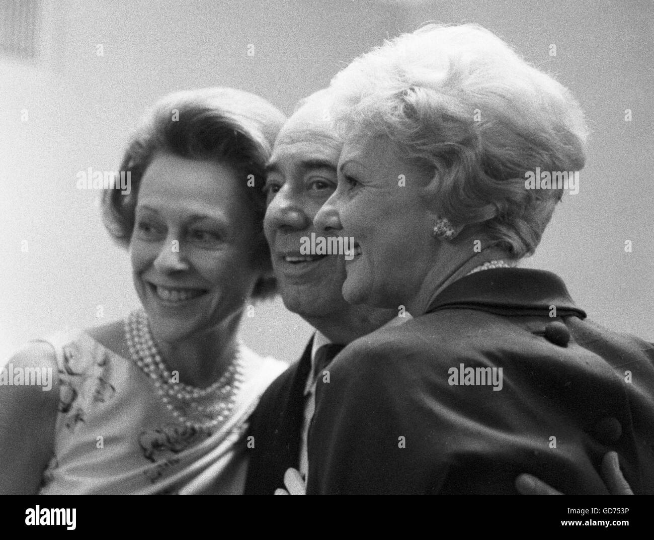 Richard Rodgers and Dorothy Rodgers at a party, Stock Photo