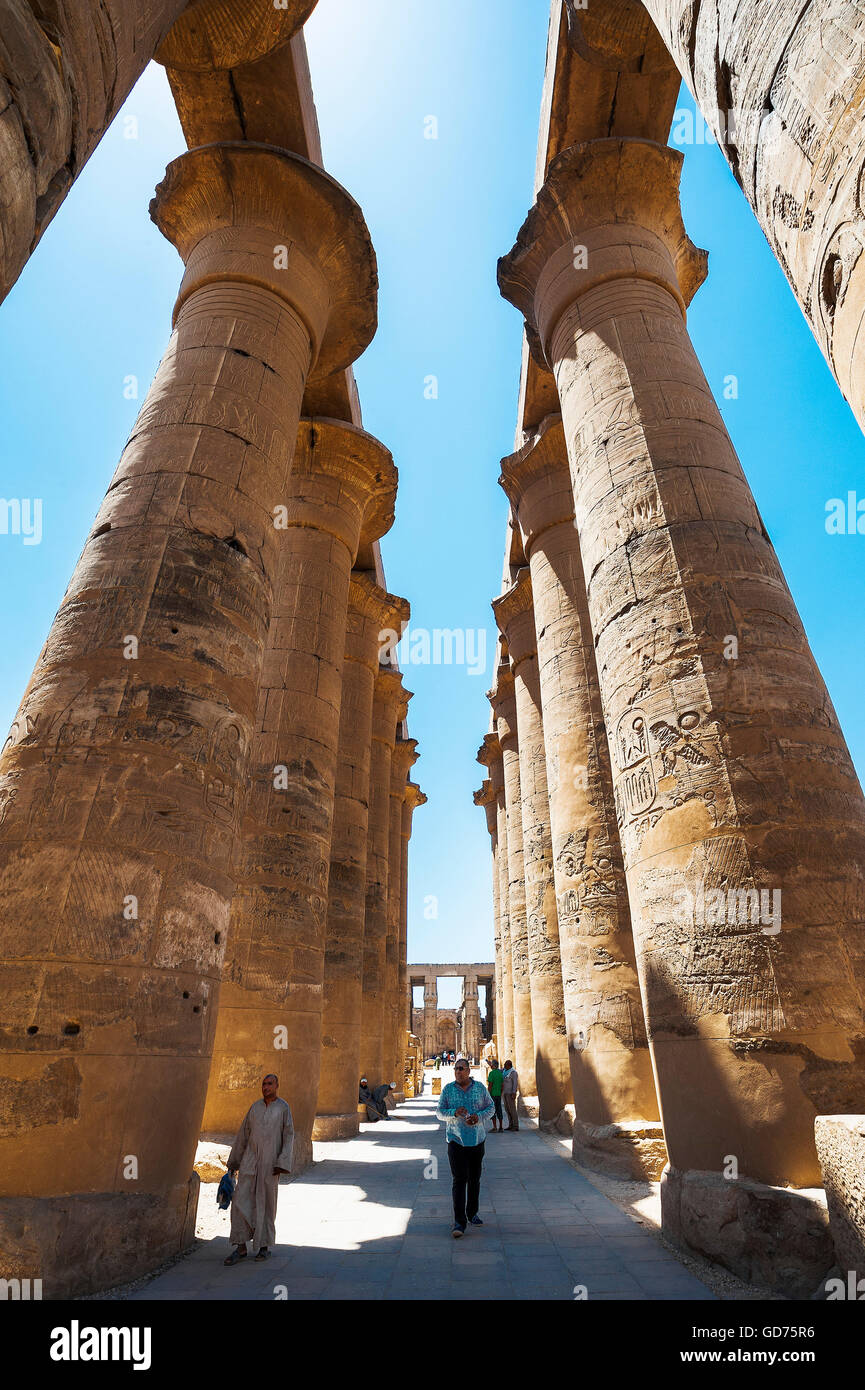 Portico, Temple Complex Karnak Temple, Karnak, Luxor, Egypt Stock Photo
