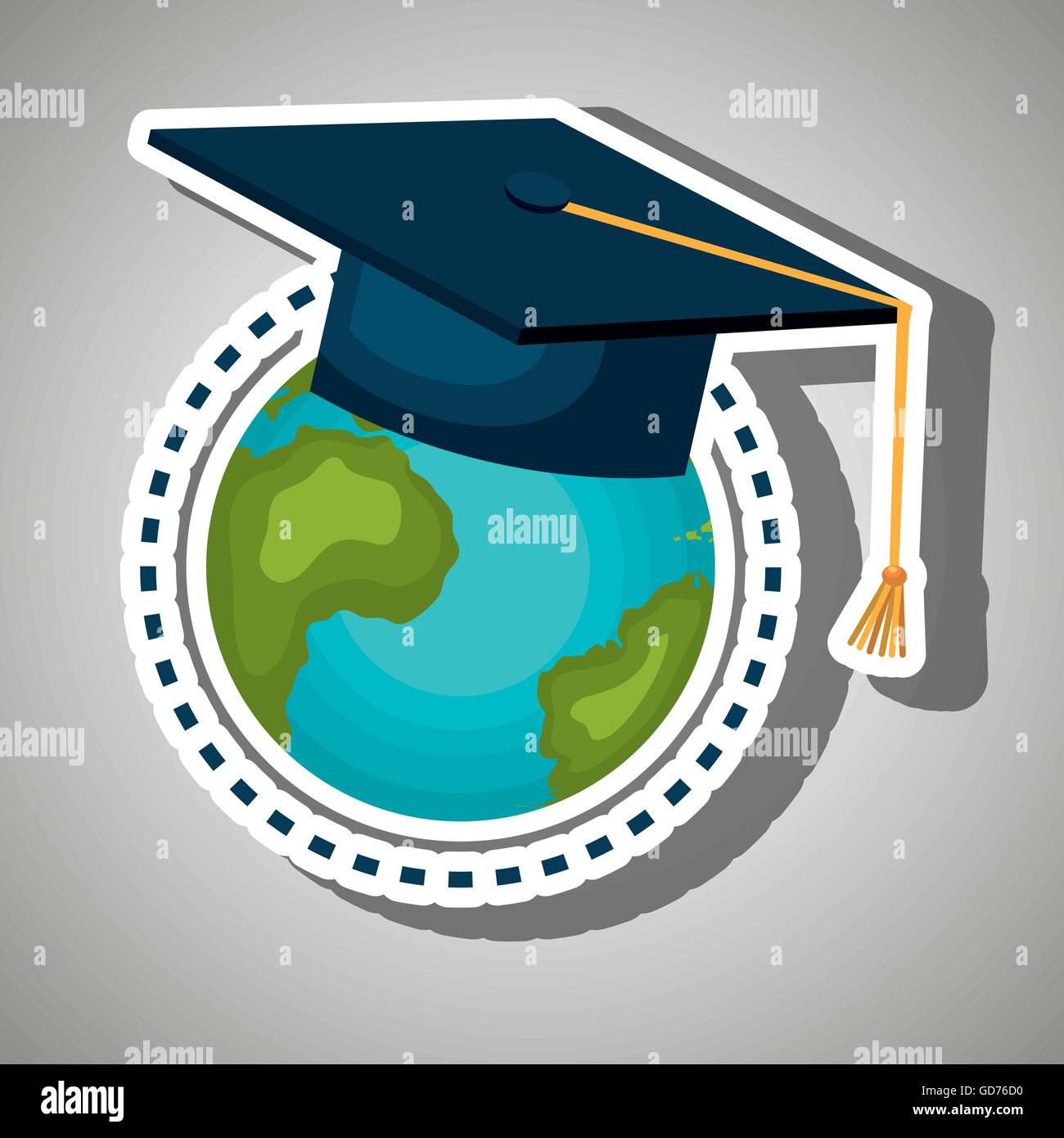 Cap gown commencement high school Stock Vector Images - Alamy