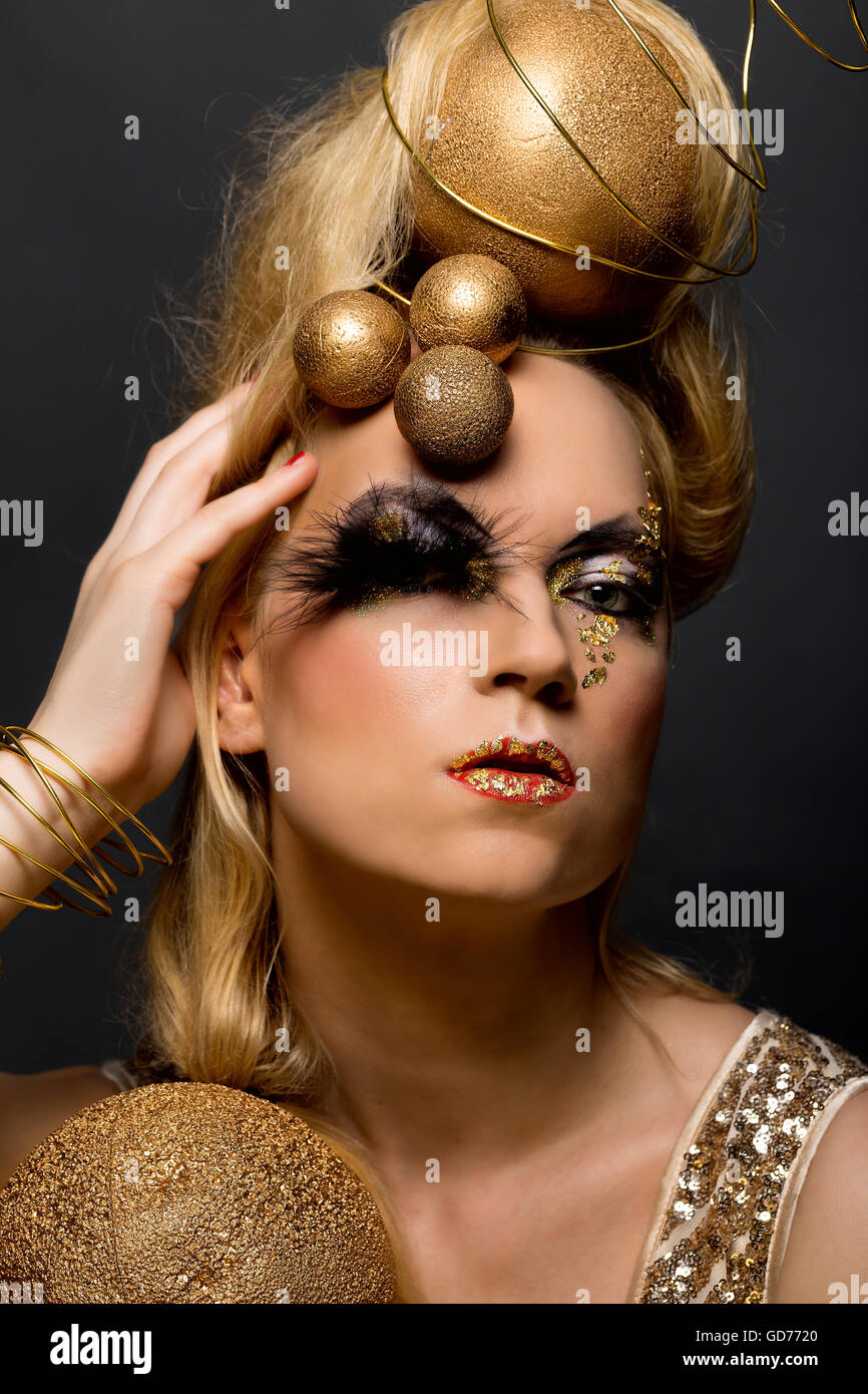 Avant garde, statement, fashion, creative, beauty, fashion, gold