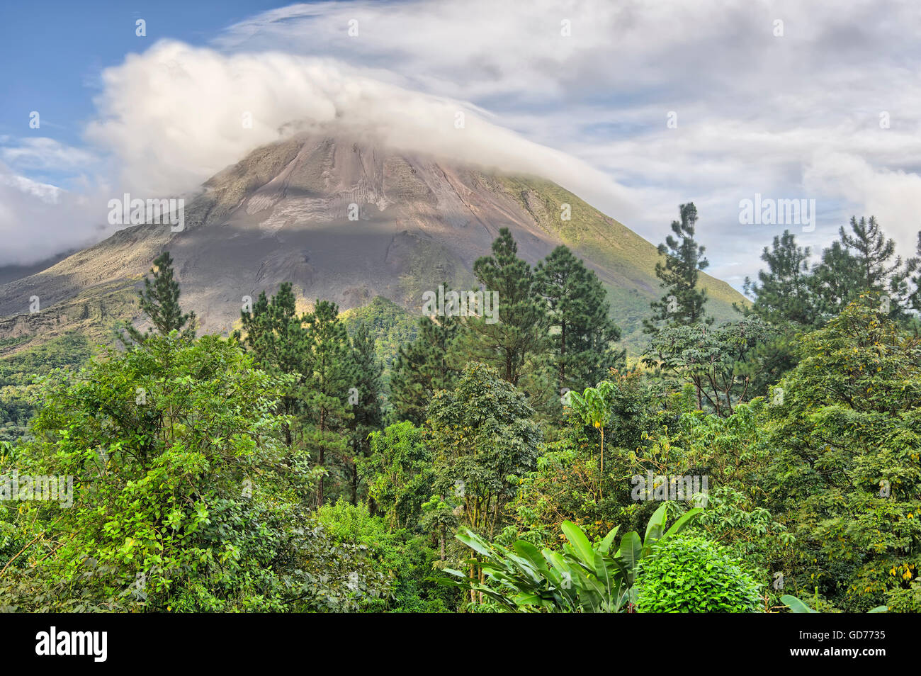 Arenal Volcano as seen from Arenal Lodge, Costa Rica. Stock Photo