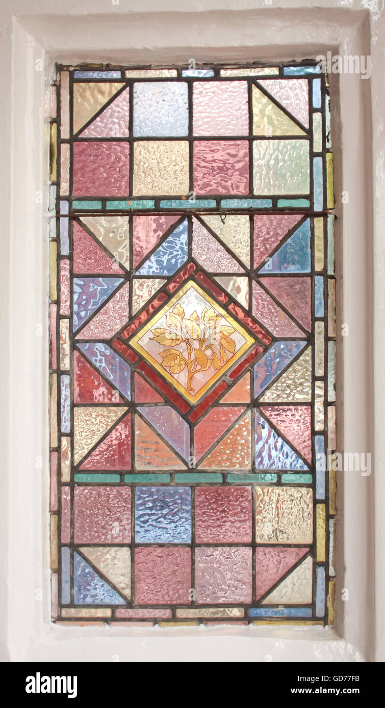 Stained Glass window detail outdoor Stock Photo