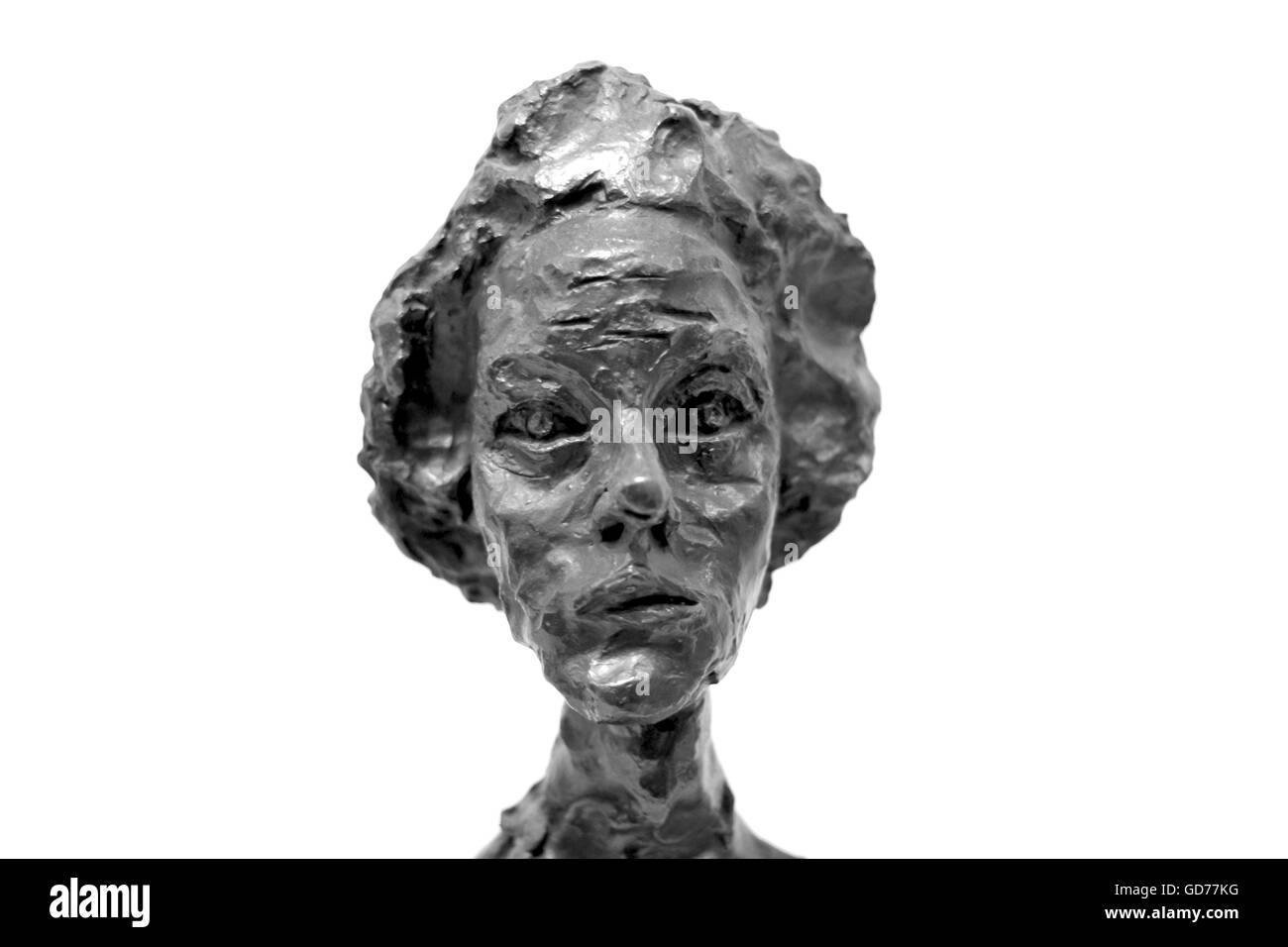Woman head bronze metal sculpture Stock Photo Alamy