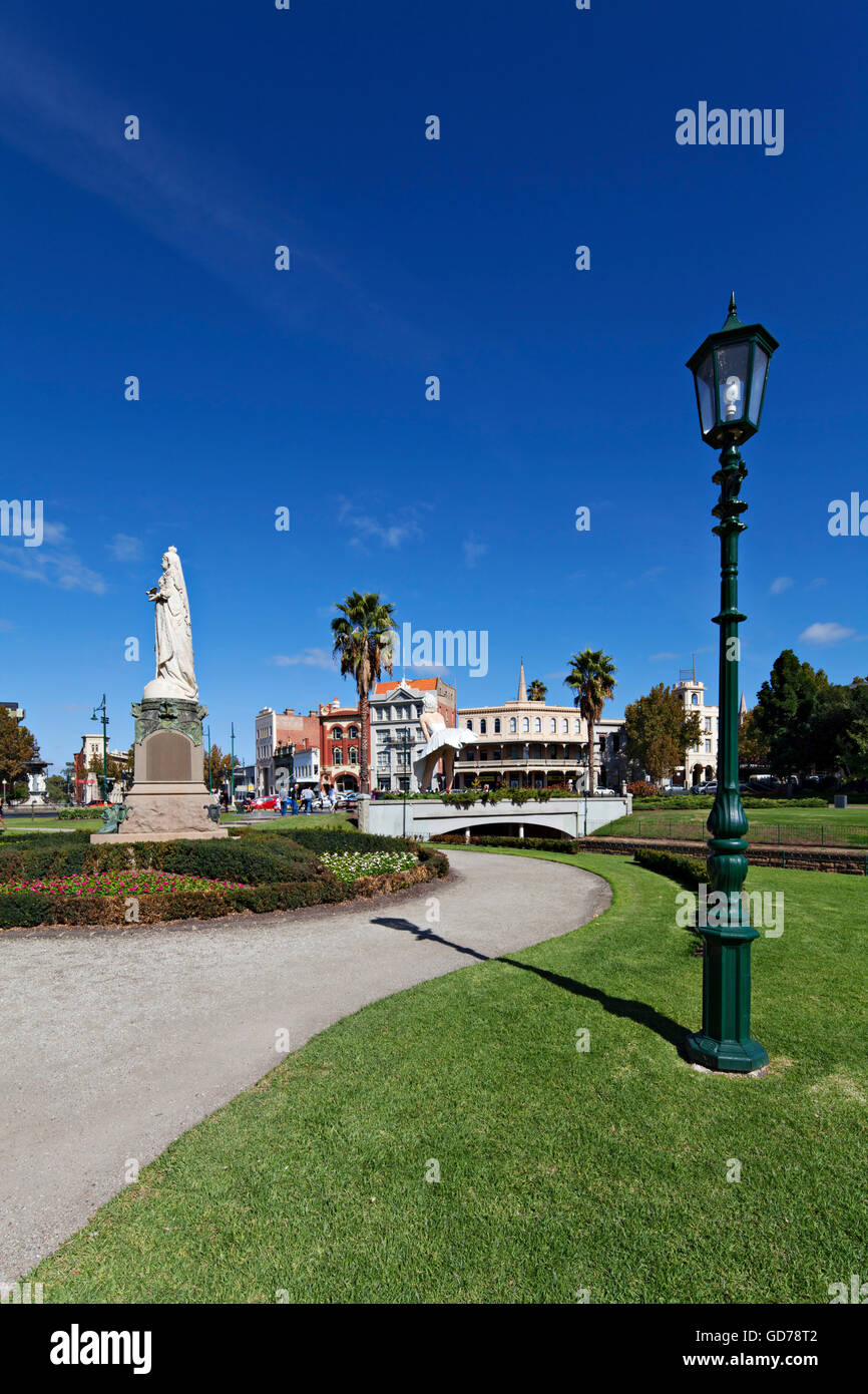 Queen Victoria Monument in the City of Bendigo Victoria Australia Stock