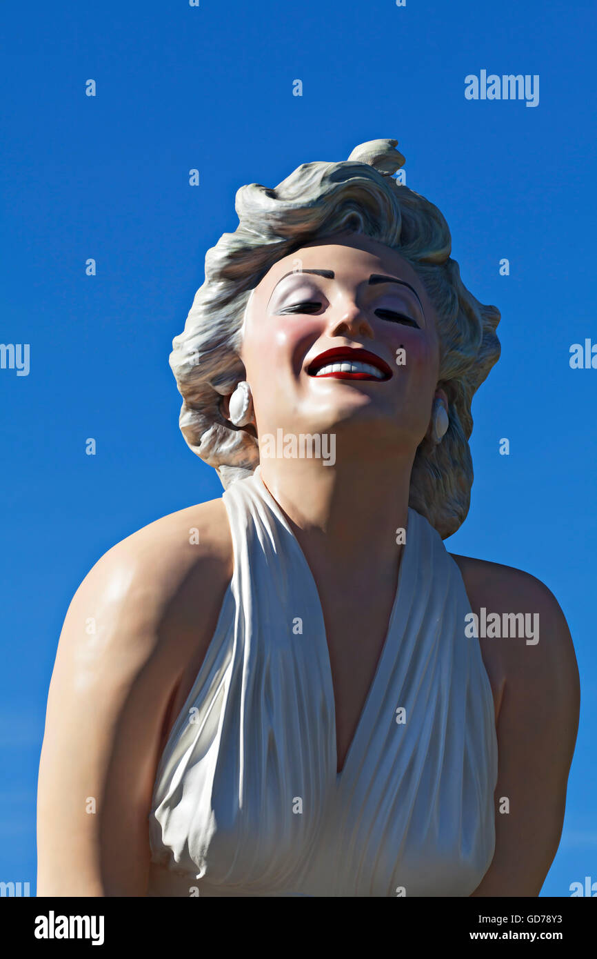 City of Bendigo in Victoria Australia.The Marilyn Monroe installation on loan to Bendigo. Stock Photo