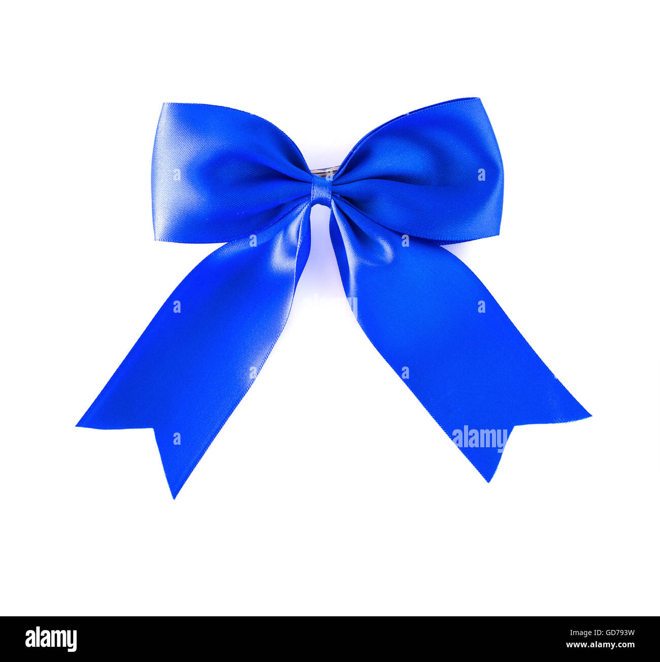 Hair bow blue on a white background. Stock Photo