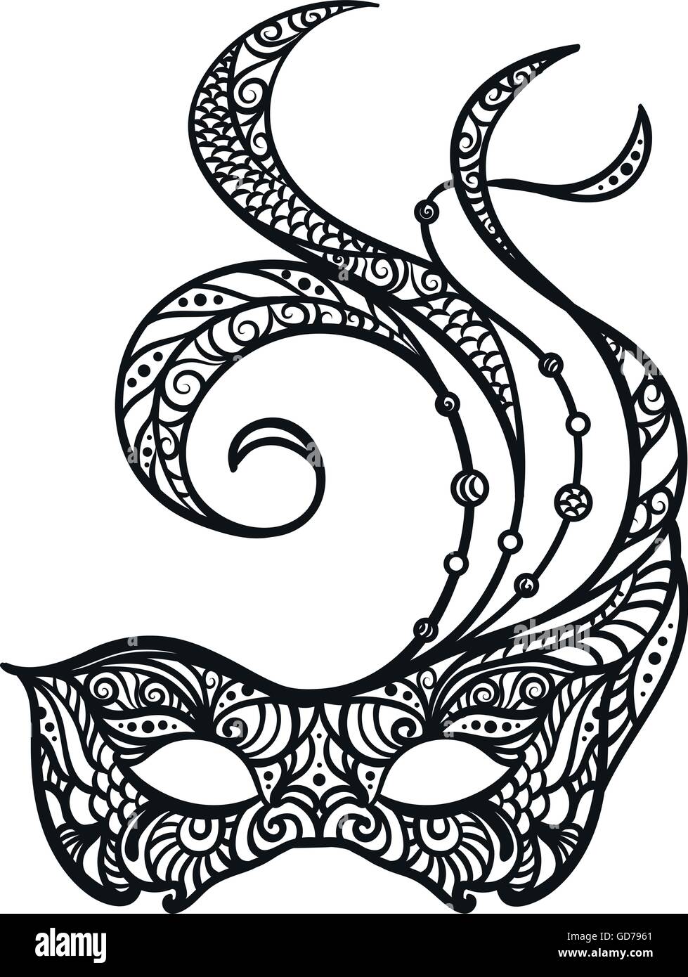 patterned masquerade Mask Stock Vector Image & Art Alamy