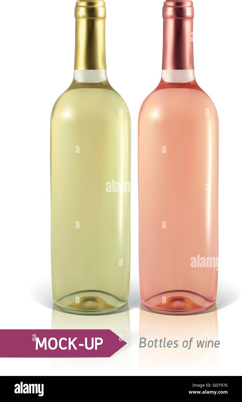 bottles of white and rose wine Stock Vector Image & Art - Alamy