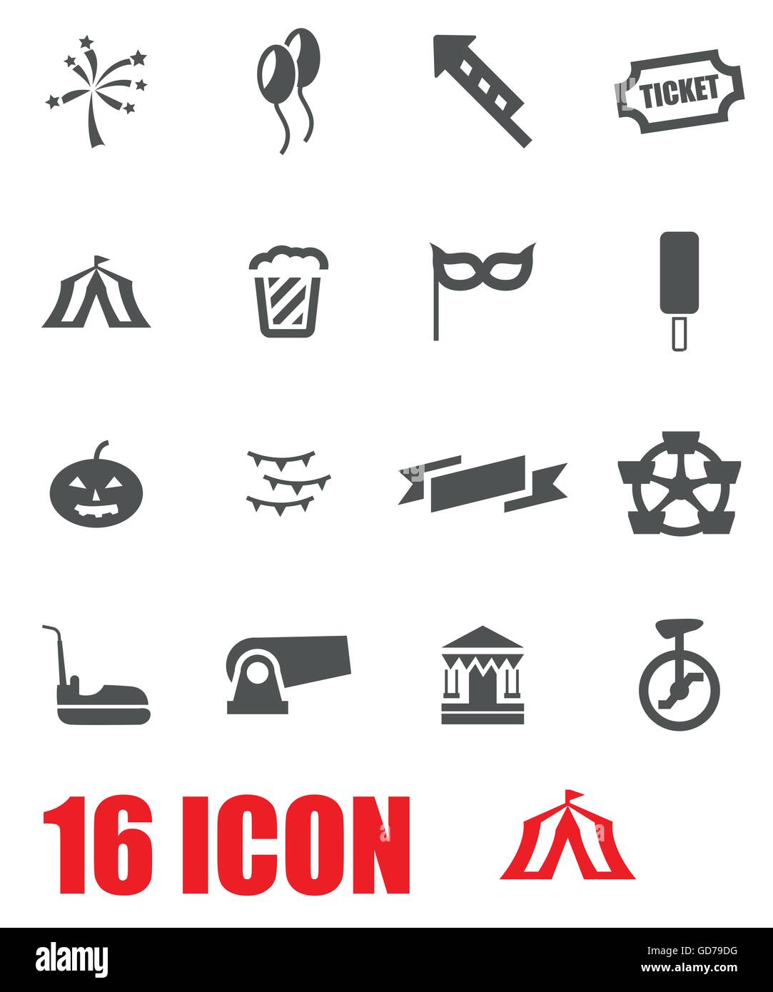 Vector grey carnival icon set Stock Vector Image & Art - Alamy