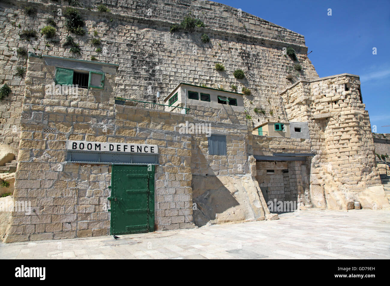 Building dating from World War 11 in Grand Harbour Malta. One of the defences used to guard and protect the harbour Stock Photo