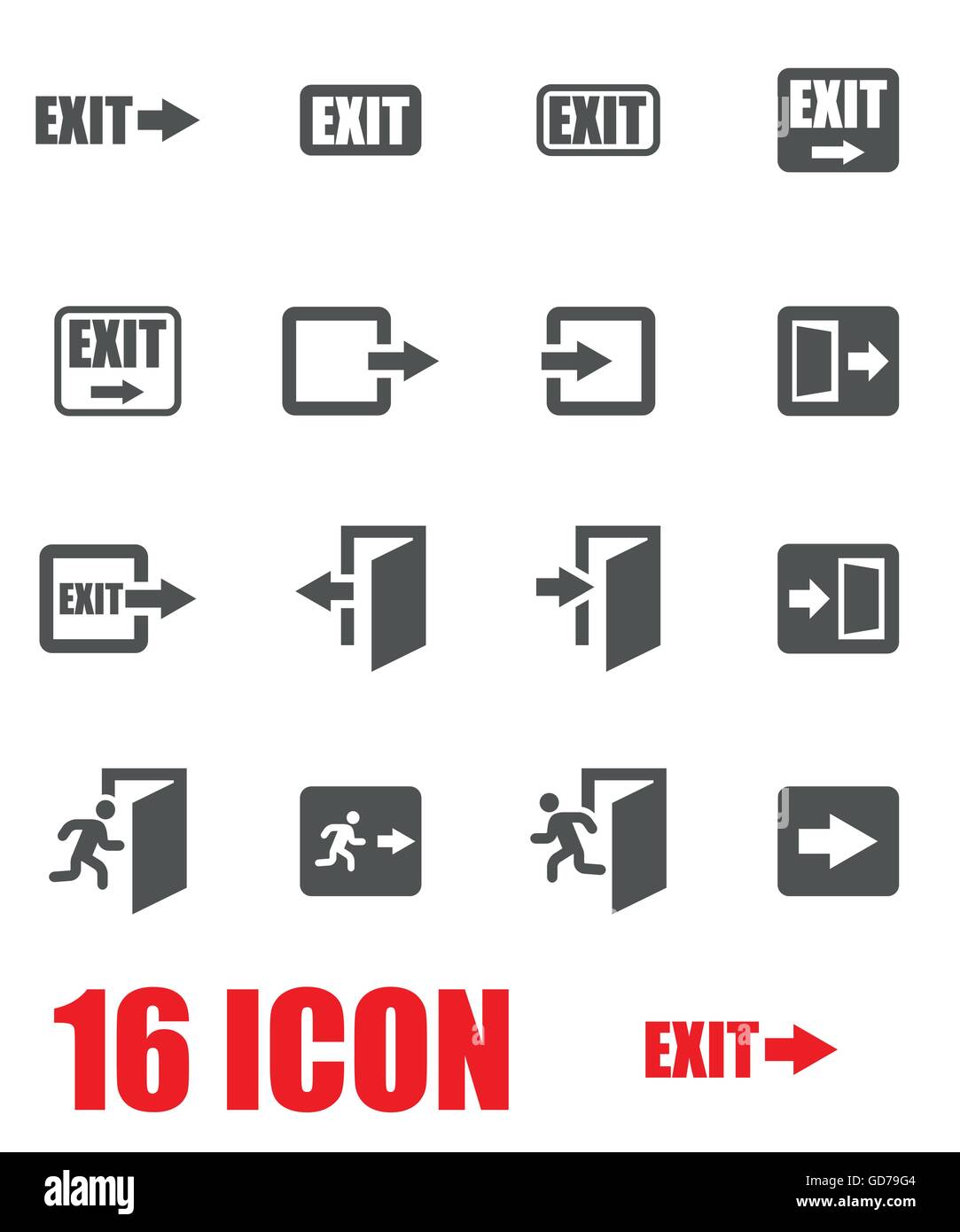 Vector grey exit icon set Stock Vector Image & Art - Alamy