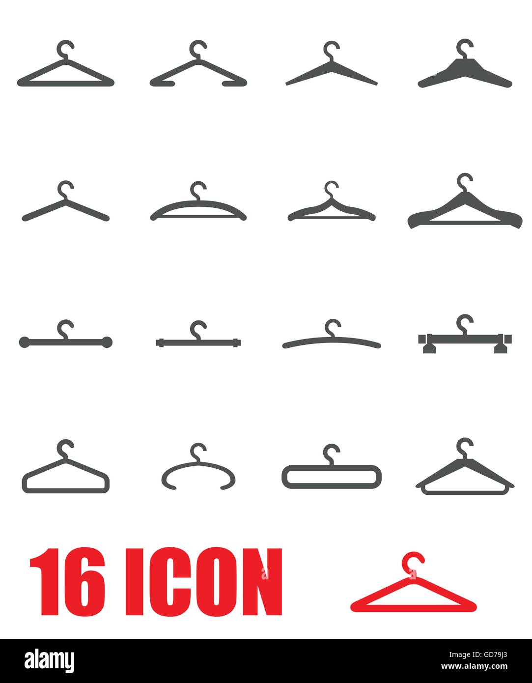 Vector grey hanger icon set Stock Vector Image & Art - Alamy