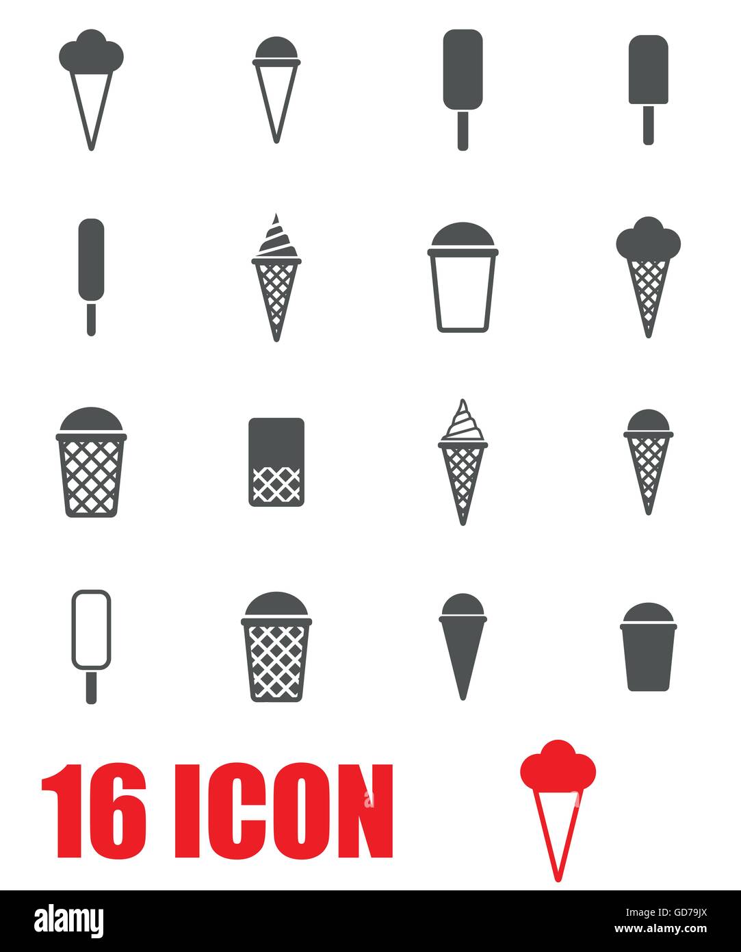Vector grey ice cream icon set Stock Vector Image & Art - Alamy