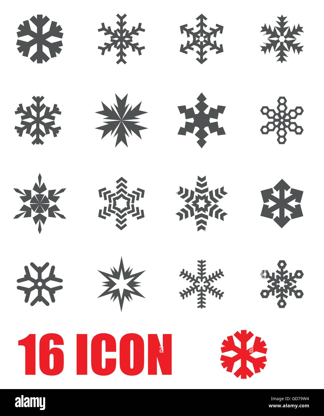 Vector grey snowflake icon set Stock Vector Image & Art - Alamy