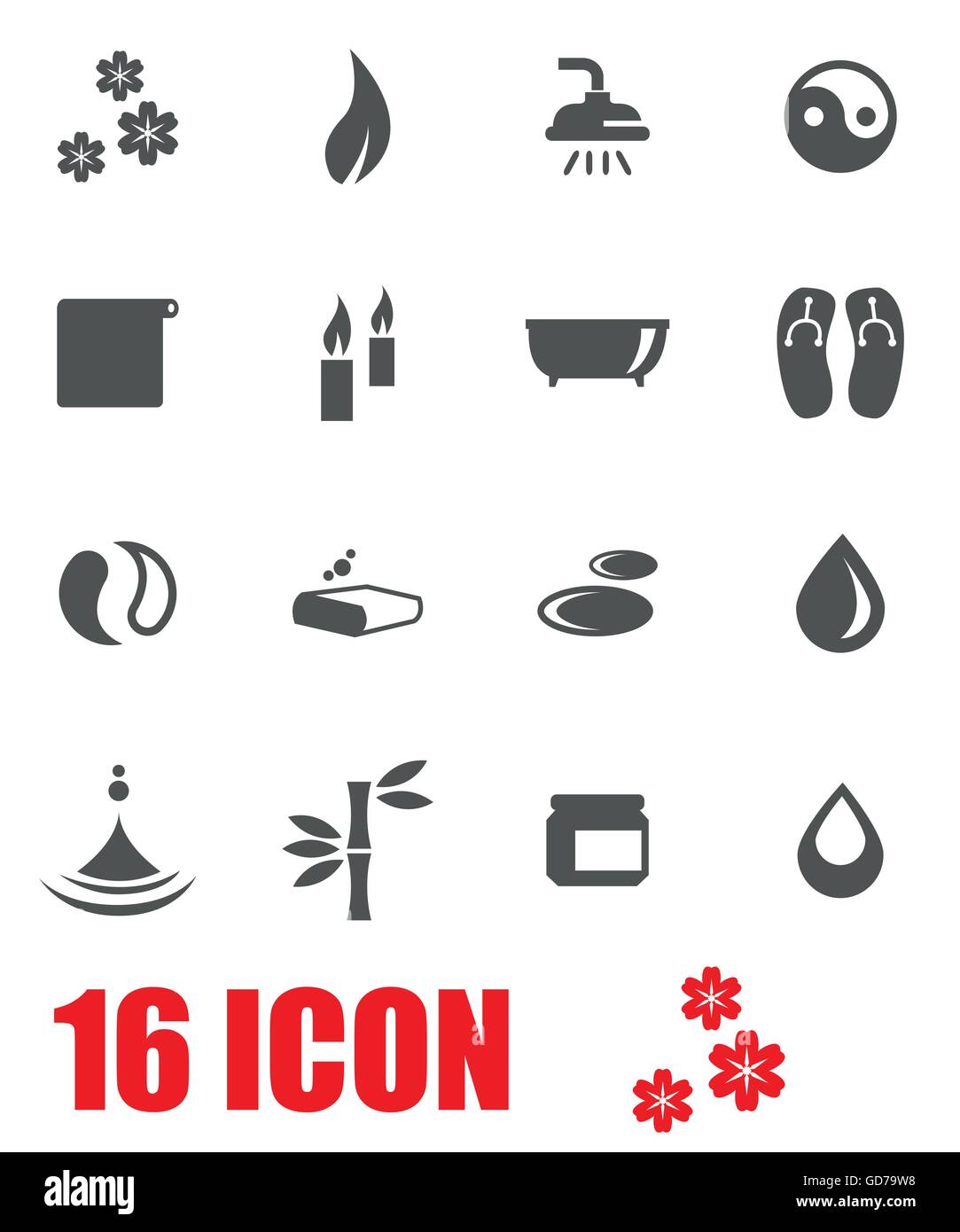 Vector grey spa icon set Stock Vector Image & Art - Alamy