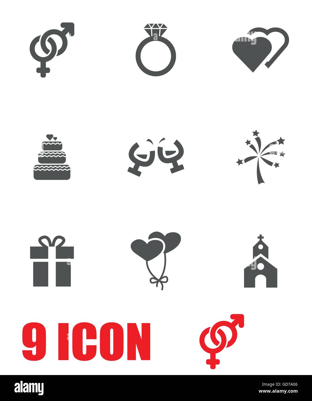 Vector grey wedding icon set Stock Vector Image & Art - Alamy