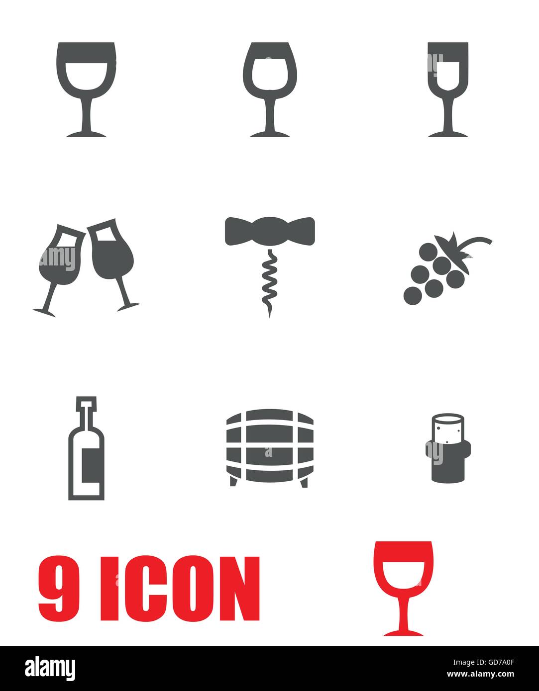 Vector grey wine icon set Stock Vector Image & Art - Alamy
