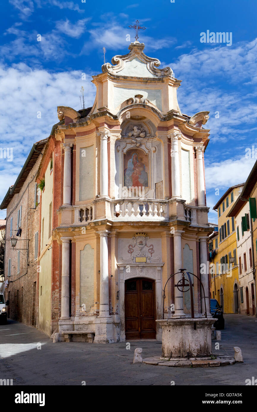 Church Casa del Cavallo in historic centre of Siena, Tuscany, Italy Stock Photo