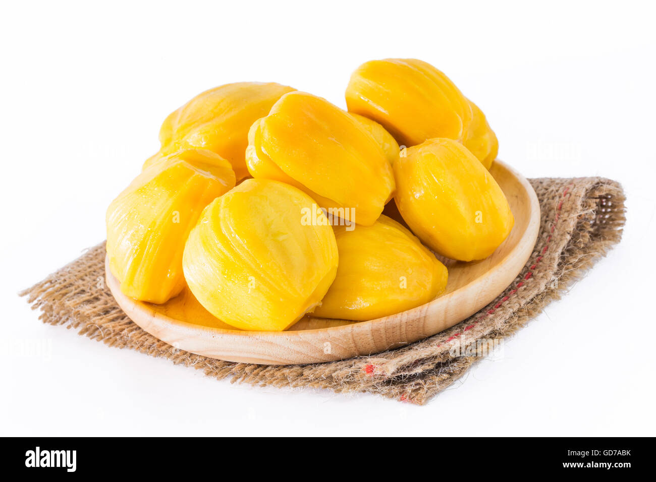 Jackfruit, ripe fruit, sweet white background. Stock Photo