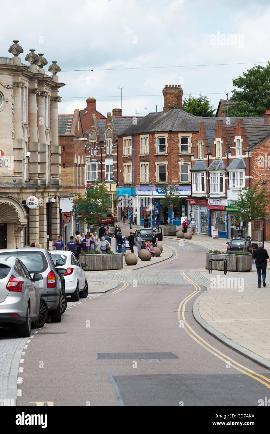 A view of the streets and town centre of Rushden Northamptonshire UK Stock Photo