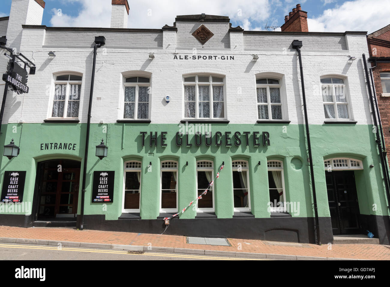 The brightly painted The Gloucester pub in Wellingborough Northamptonshire UK Stock Photo Alamy