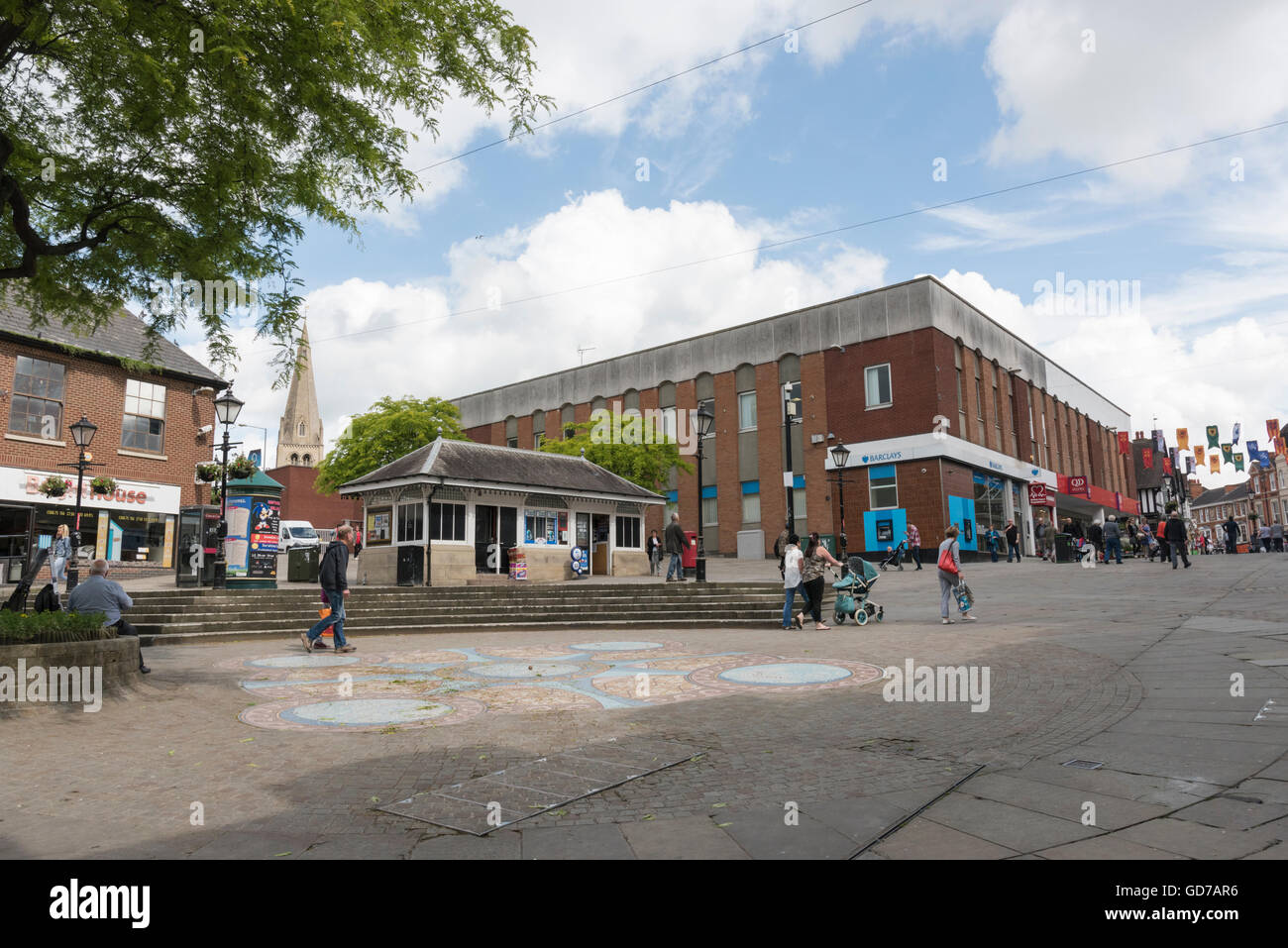 A view of the town centre of Wellingborough Northamptonshire UK Stock Photo