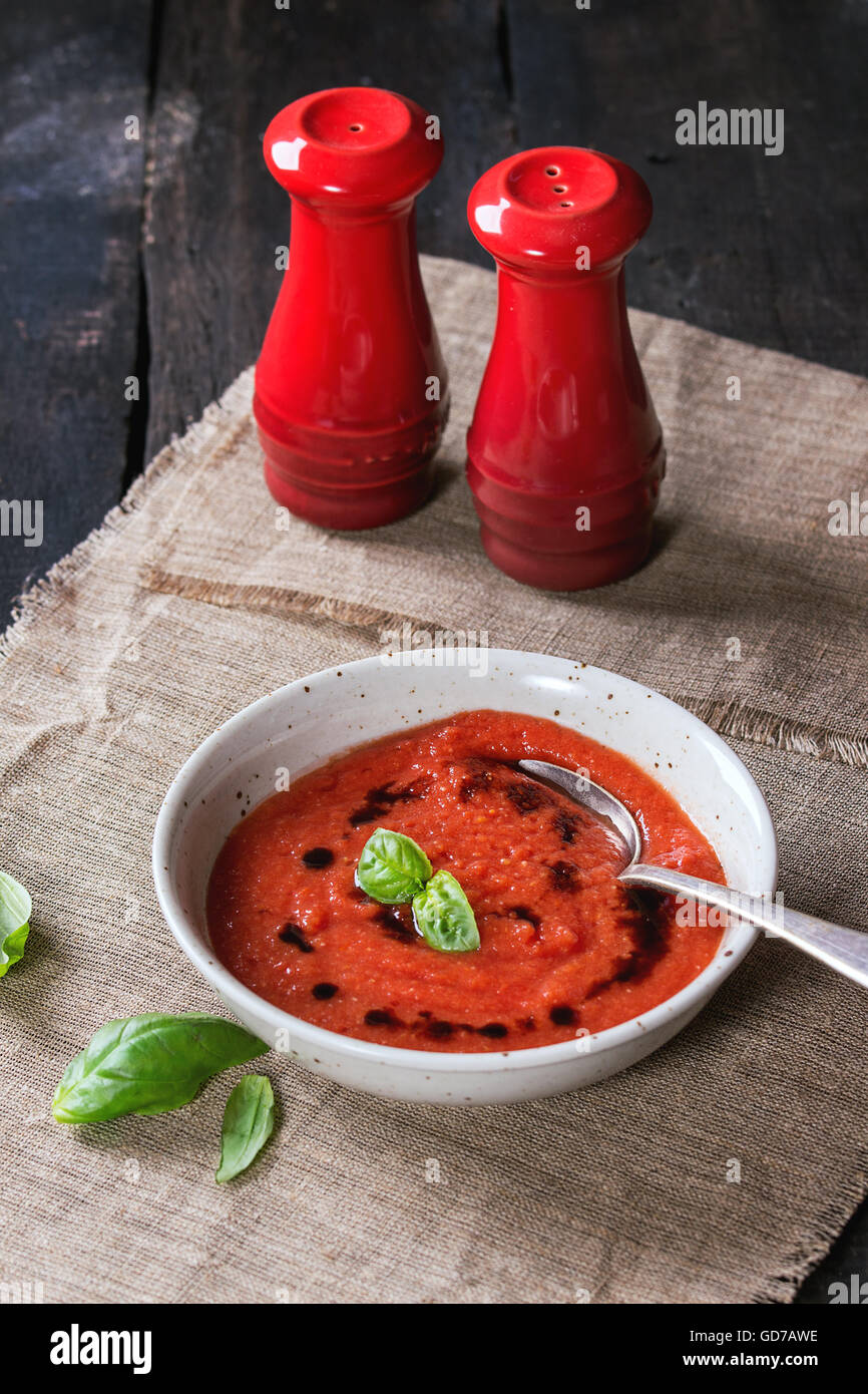 Tomato gazpacho soup Stock Photo - Alamy