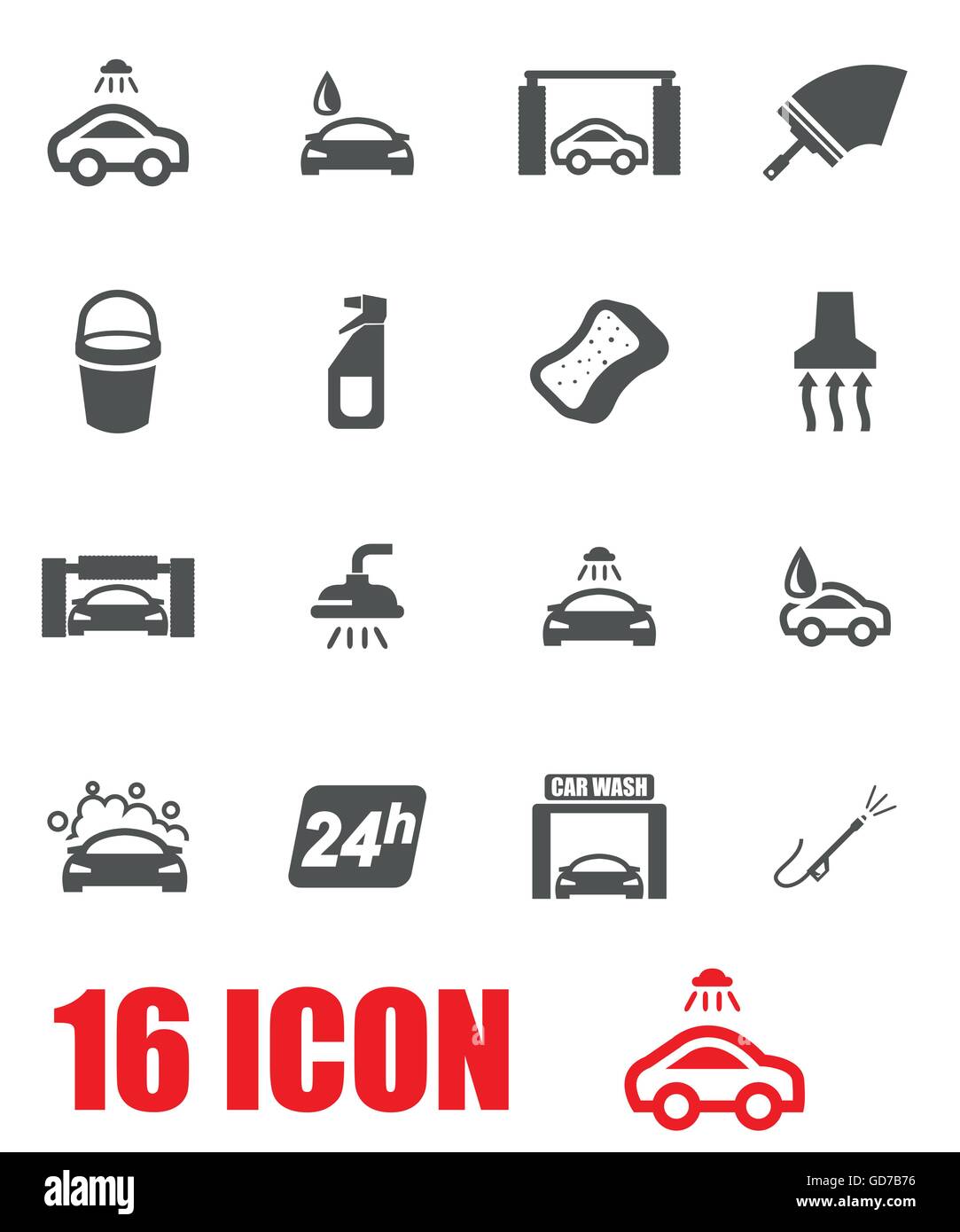 Vector grey car wash icon set Stock Vector Image & Art Alamy