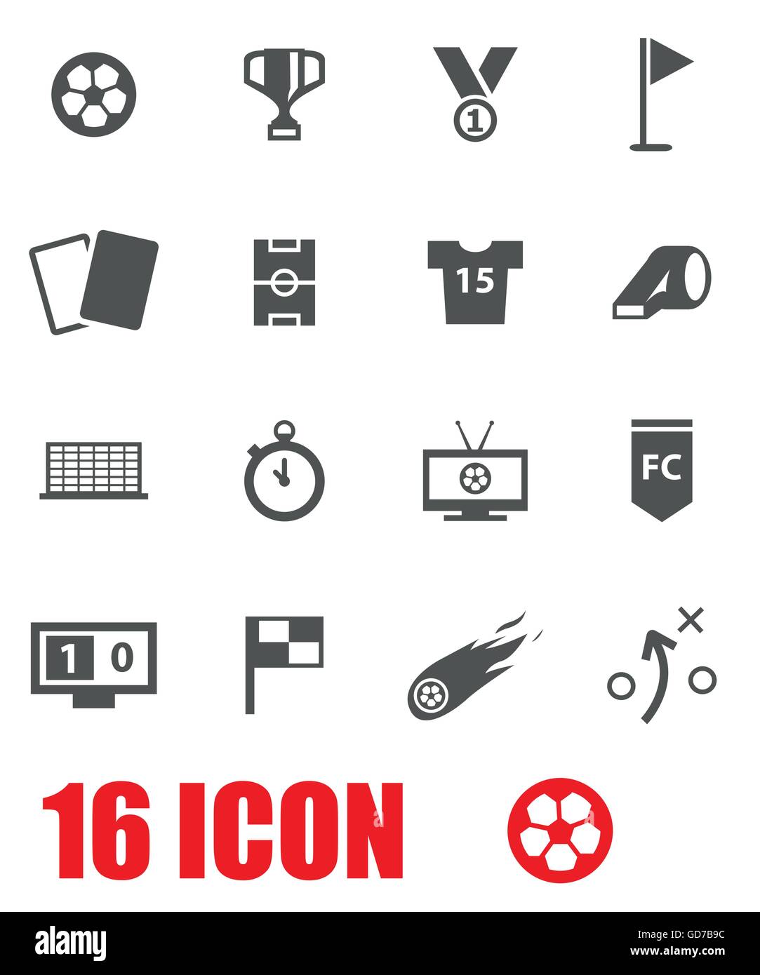 Vector grey soccer icon set Stock Vector Image & Art - Alamy