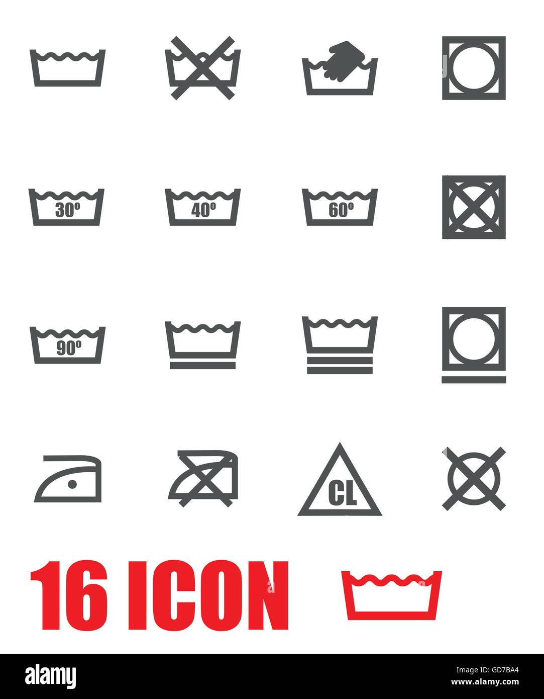 Washing instruction symbols Stock Vector Images Alamy